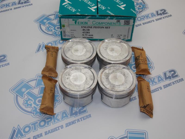 Поршни TEIKIN к-кт 4шт ремонт +0,75 MMC 4G18, 4G16