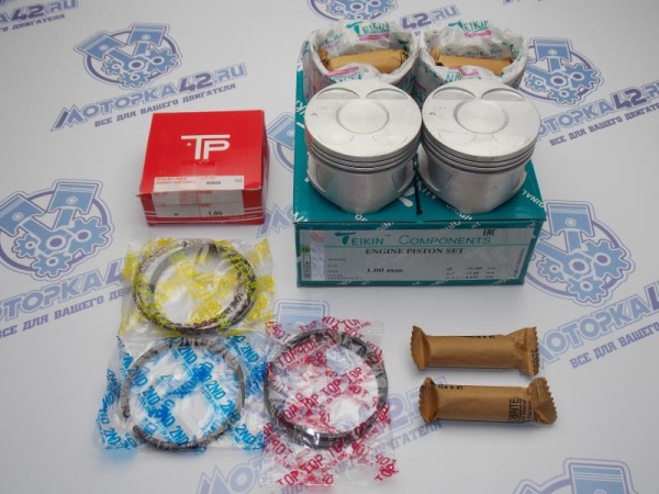 Поршни + кольца к-кт 4шт ремонт +1,00 Geely MK, MK Cross 1.5