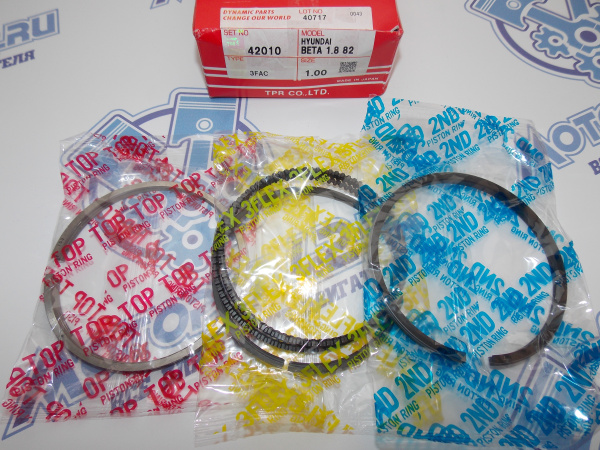 Поршни + кольца 4шт ремонт +1,00 HYUNDAI G4GC, G4JP