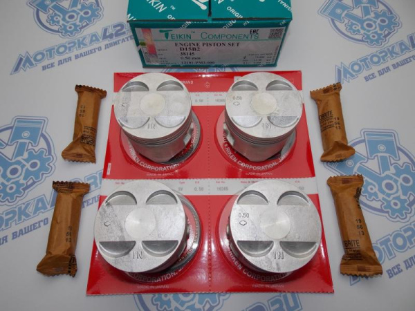 Поршни + кольца к-кт 4шт ремонт +0,50 HONDA D15B1, D15B2