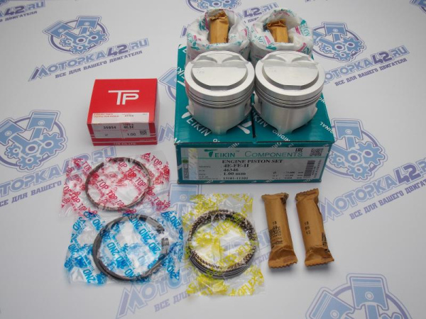 Поршни + кольца 4шт ремонт +1,00 TOYOTA 4E-FE