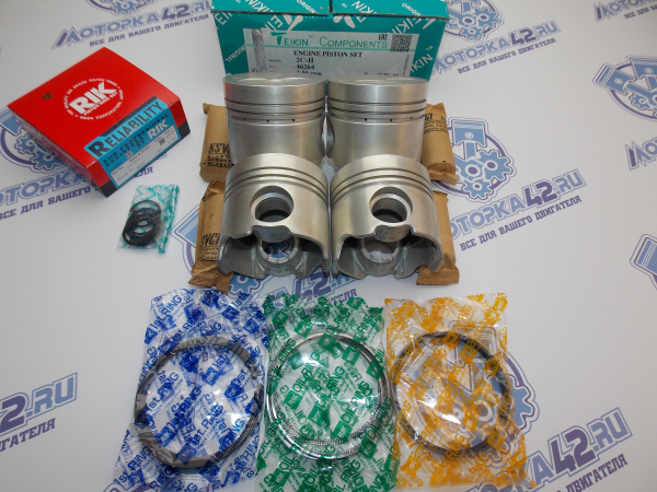 Поршни + кольца 4шт ремонт +1,00 TOYOTA 2C, 2C-T
