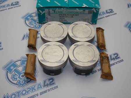 Поршни + кольца к-кт 4шт ремонт +0,50 HYUNDAI G4KE