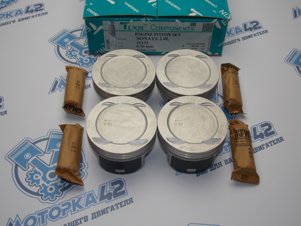 Поршни + кольца к-кт 4шт ремонт +0,50 HYUNDAI G4KE