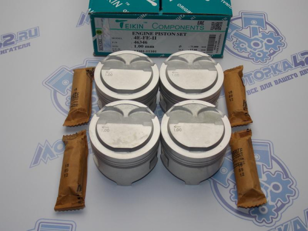 Поршни TEIKIN к-кт 4шт ремонт +1,00 TOYOTA 4E-FE