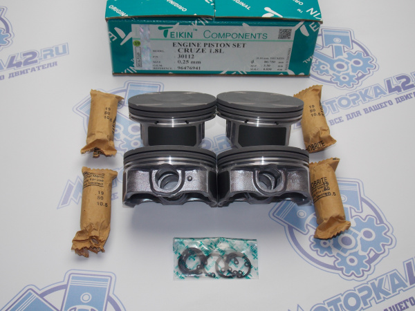 Поршни TEIKIN к-кт 4шт ремонт +0,25 GM F18D4 / Z18XER