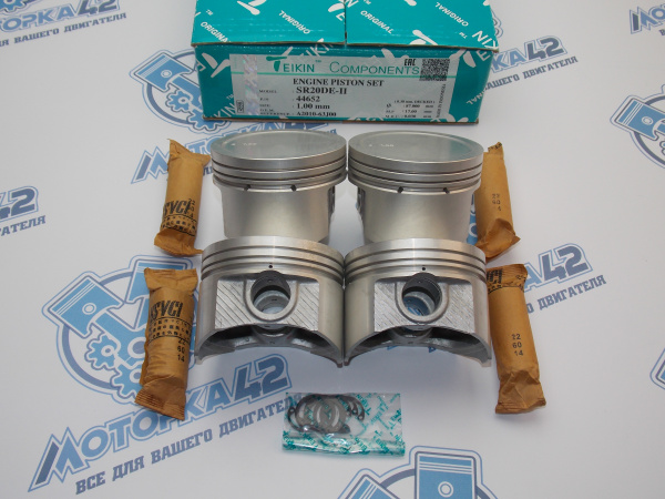 Поршни + кольца к-кт 4шт ремонт +1,00 NISSAN SR20DE