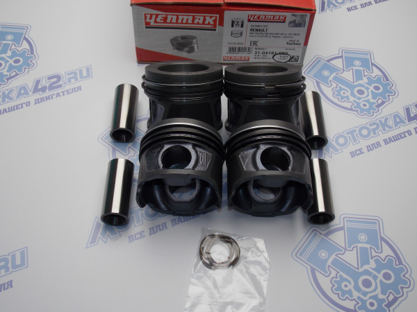 Поршни к-кт 4шт ремонт +0,50 RENAULT K9K 282 / 732 / 764 / 780 / 804 / 806 Euro4