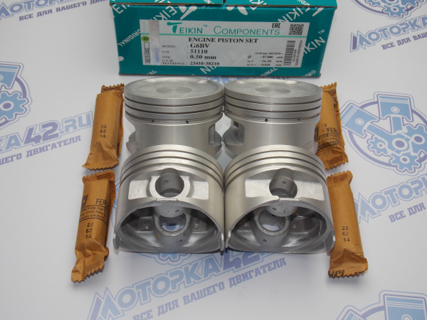 Поршни TEIKIN к-кт 4шт ремонт +0,50 HYUNDAI G4JS,G6BV