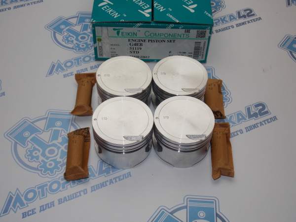 Поршни + кольца к-кт 4шт стандарт HYUNDAI G4EB, G4EK 12v