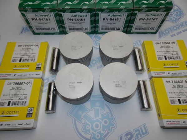 Поршни + кольца к-кт 4шт ремонт +0,50 FORD RDA, RKA MONDEO 1.8