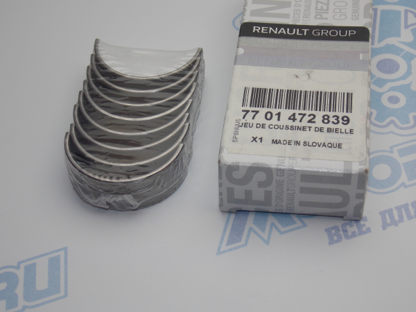 Вкладыши шатунные стандарт RENAULT D4F