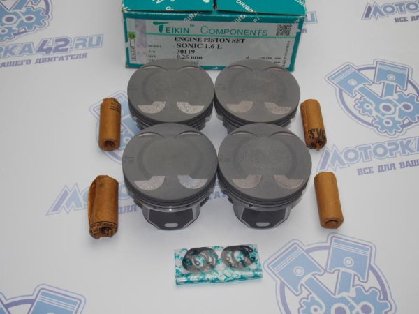Поршни TEIKIN к-кт 4шт ремонт +0,25 GM F16D4, Z16XER, A16XER