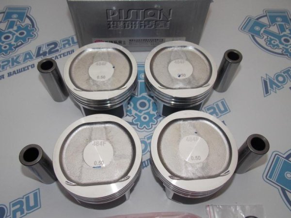 Поршни + кольца 4шт ремонт +0,50 Chery Tiggo 2.0 со стопорами