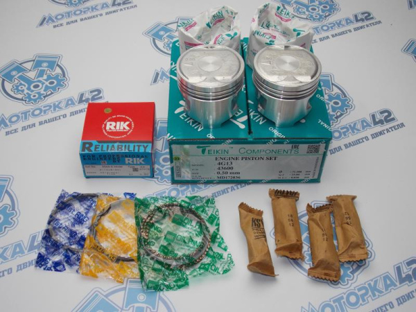 Поршни + кольца к-кт 4шт ремонт +0,50 MMC 4G13 12v