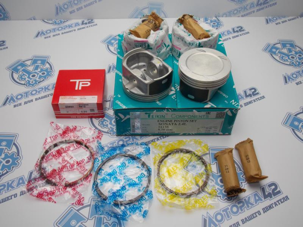 Поршни + кольца к-кт 4шт ремонт +0,50 HYUNDAI G4KE