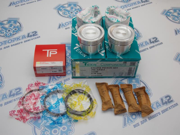 Поршни + кольца к-кт 4шт ремонт +0,50 HYUNDAI G4HG