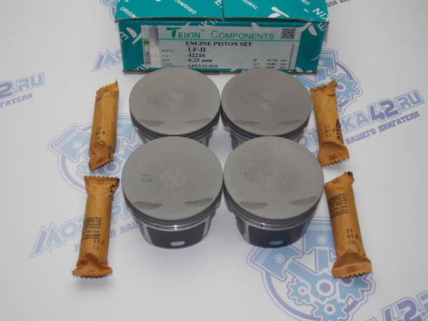 Поршни TEIKIN к-кт 4шт ремонт +0,25 MAZDA LFX, L3V, LFD '02- 