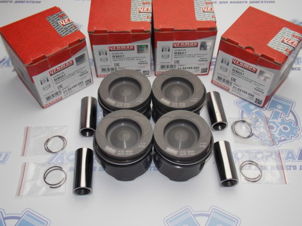 Поршни к-кт 4шт ремонт +0,50 RENAULT K9K 774 / 782 / 808 / 834 / 836 / 884 / 892