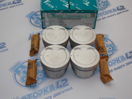 Поршни + кольца к-кт 4шт ремонт +1,00 HYUNDAI G4ED