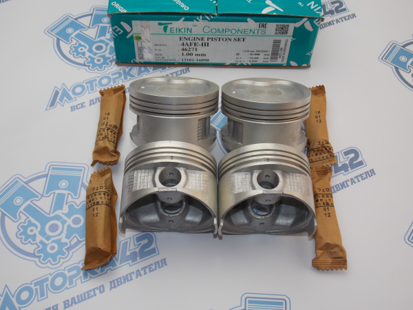 Поршни + кольца к-кт 4шт ремонт +1,00 TOYOTA 4A-F, 4A-FHE