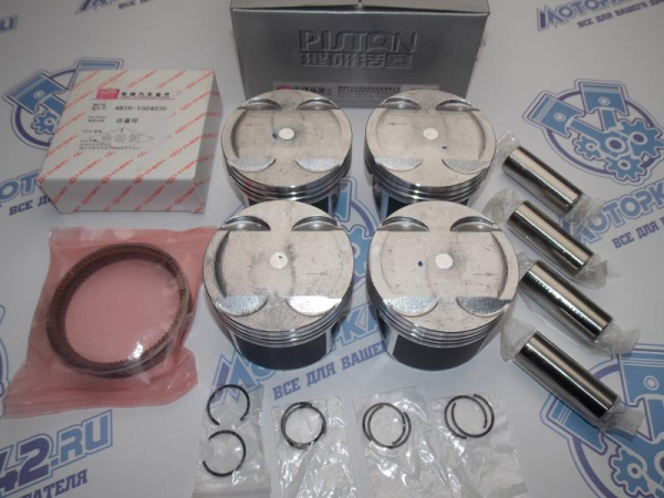 Поршни + кольца 4шт стандарт Chery Tiggo 1.6 со стопорами