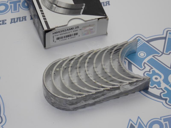 Вкладыши коренные ремонт +0,25 RENAULT K4J, K4M, K7M