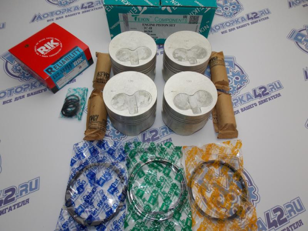 Поршни + кольца 4шт ремонт +1,00 TOYOTA 2C, 2C-T