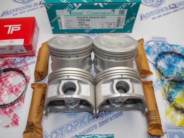 Поршни + кольца 4шт ремонт +1,00 TOYOTA 3S-FE