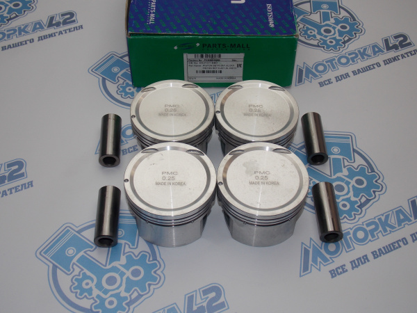 Поршни + кольца к-кт 4шт ремонт +0,25 KIA S6D