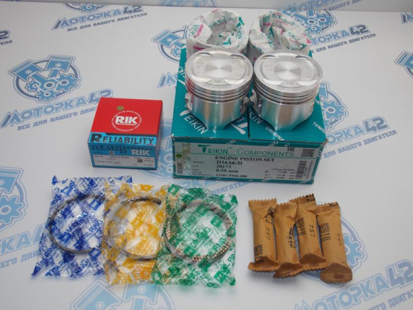 Поршни + кольца к-кт 4шт ремонт +0,50 HONDA PM6, D16A6