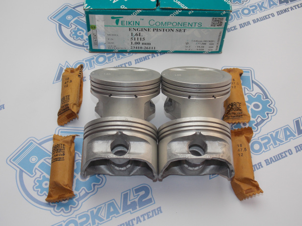 Поршни + кольца к-кт 4шт ремонт +1,00 HYUNDAI G4ED