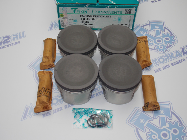 Поршни + кольца к-кт 4шт ремонт +1,00 NISSAN QG18DE