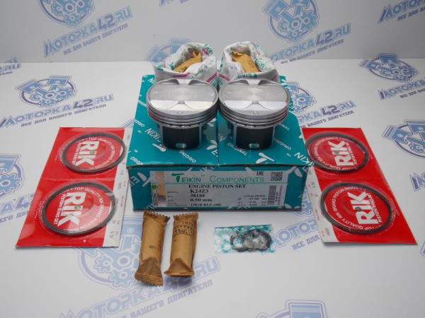 Поршни и кольца к-кт 4шт ремонт +0,50 HONDA K24Z3