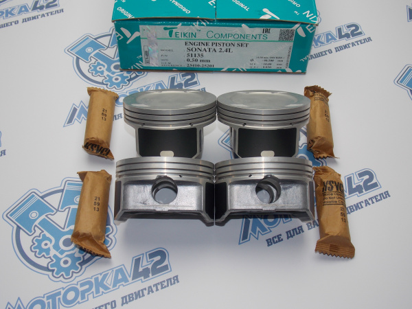 Поршни + кольца к-кт 4шт ремонт +0,50 HYUNDAI G4KE