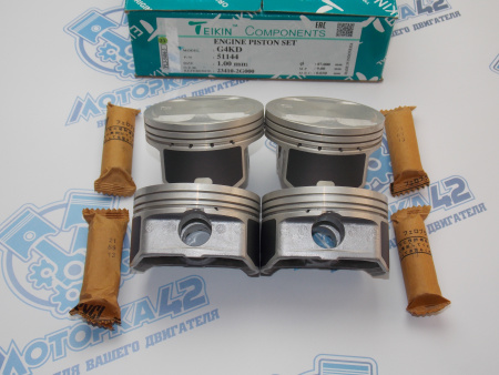 Поршни TEIKIN к-кт 4шт ремонт +1,00 HYUNDAI G4KD