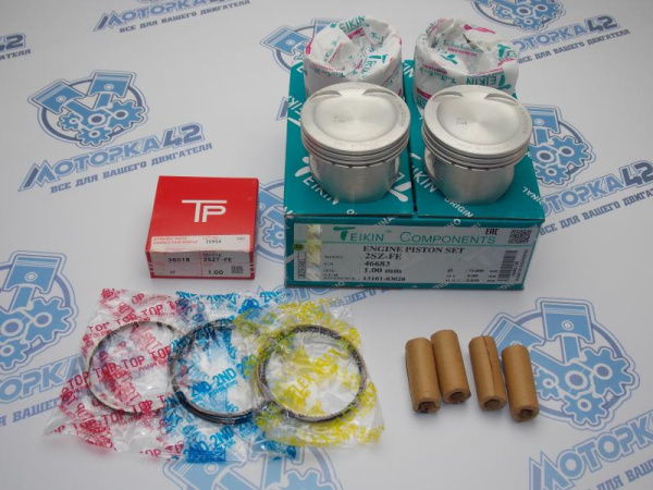 Поршни + кольца к-кт 4шт ремонт +1,00 TOYOTA 2SZ-FE