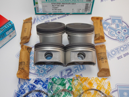 Поршни + кольца 4шт ремонт +0,50 DAIHATSU K3-VE