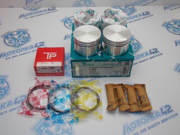 Поршни + кольца к-кт 4шт ремонт +0,50 HYUNDAI G4EB, G4EK 12v