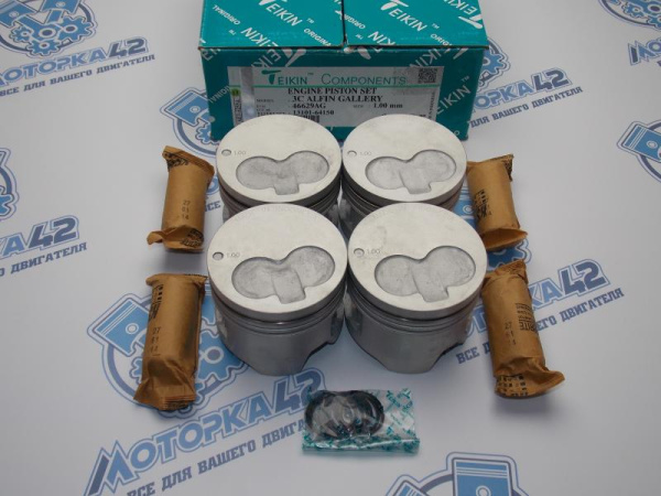 Поршни TEIKIN к-кт 4шт ремонт +1,00 TOYOTA 3C, 3C-T alfin-gallery